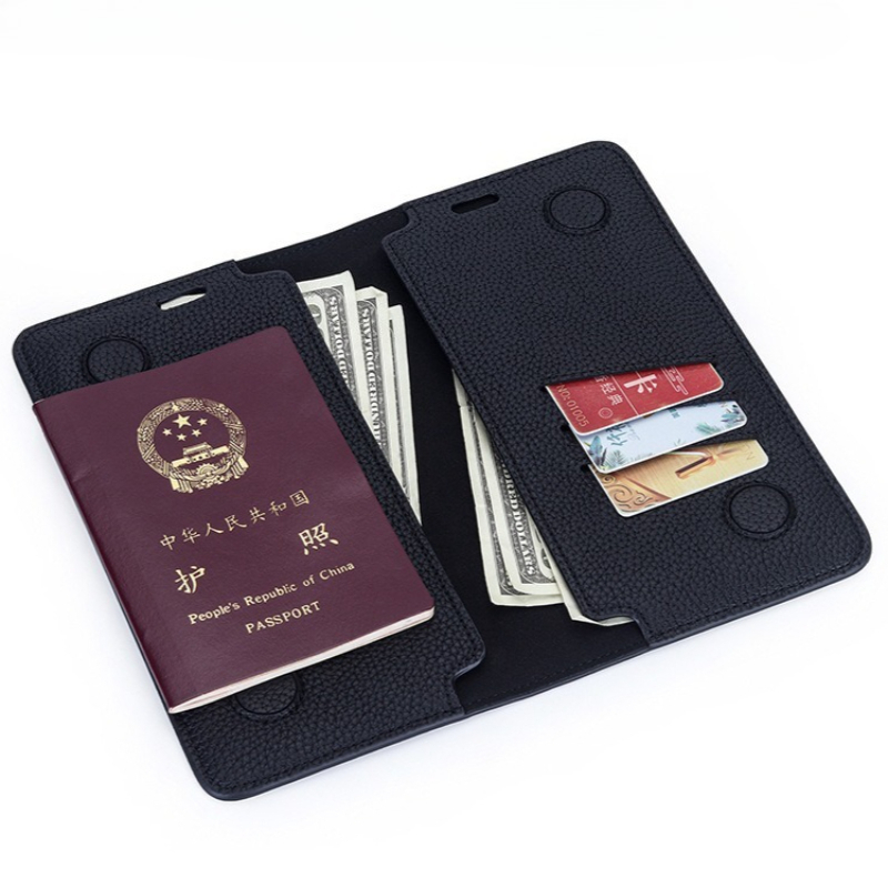 Bifold Leather Wallet - Carteira de Passaporte Slim Minimalista em
