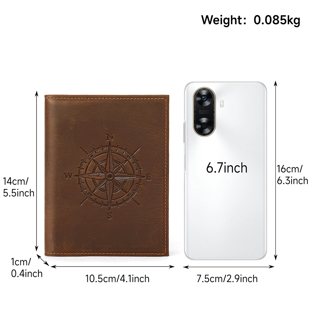 Carteira de Couro Genuíno com  - Bifold Leather Wallet avaliação e preço