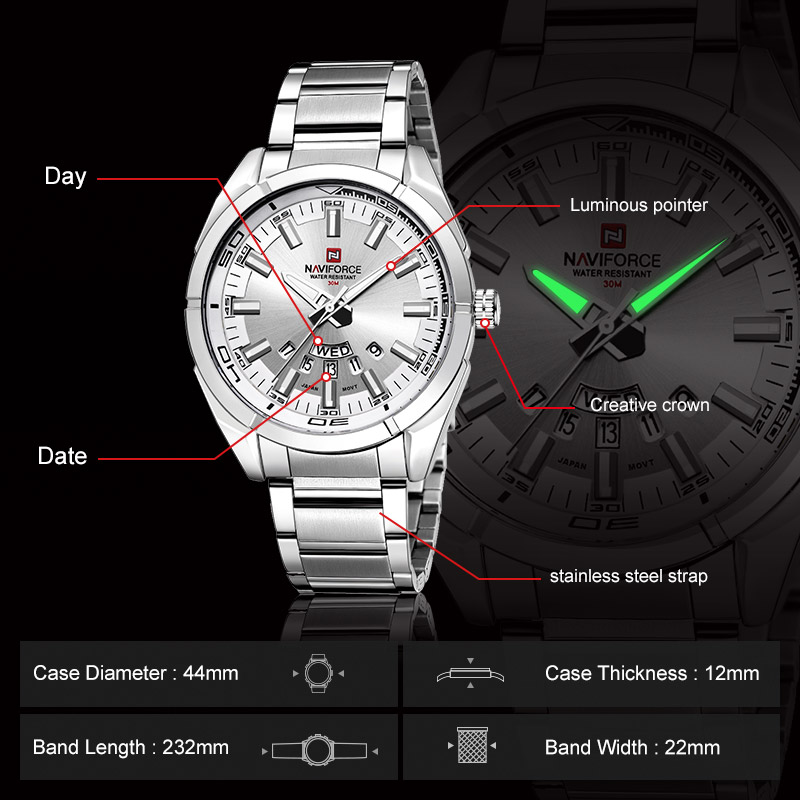 Relógio Masculino NAVIFORCE de - Men'S Accessories Luxury Brands avaliação e preço
